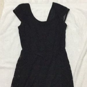 Black crotchet dress